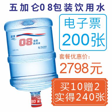 200张08包装饮用水电子票(赠40张08电子票)